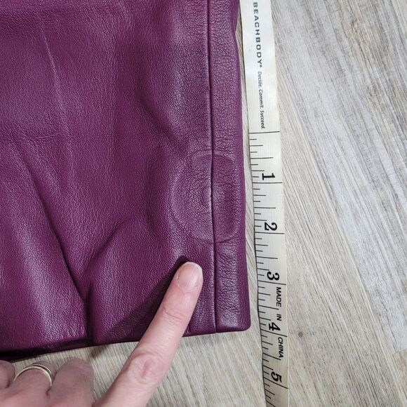 🚩Softest Boss High Waisted Raspberry Sheap Leather Pencil Skirt Size0 - Picture 4 of 12